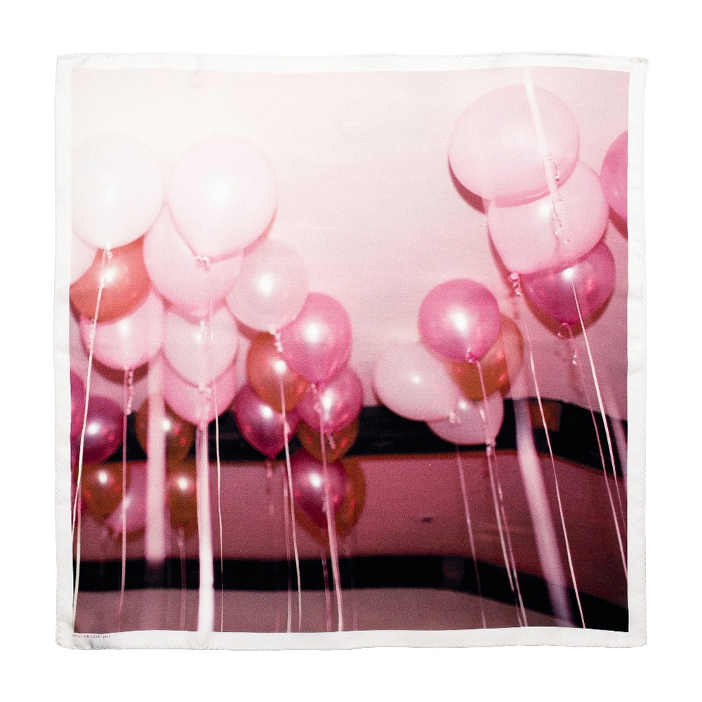 PINK BALLOONS 100% silk scarf (new)
